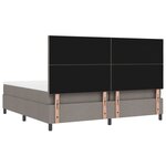 vidaXL Lit à ressorts avec matelas Taupe 200 x 200 cm tissu