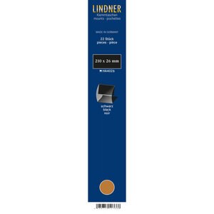 Bandes Klemmfix double soudure 210 x 26 mm pour timbres-poste. Fond - Noir