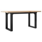 vidaXL Table basse cadre en O 90x40x45 5cm bois de pin massif et fonte