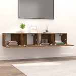 vidaXL Meubles TV 2 Pièces chêne fumé 80x30x30 cm bois d'ingénierie