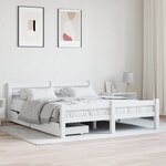vidaXL Cadre de lit avec 2 tiroirs Blanc Bois de pin massif 160x200 cm