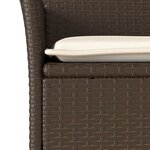 vidaXL Ensemble à manger de jardin et coussins 3Pièces marron rotin verre
