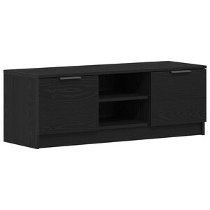 Meuble TV vidaXL Noir Chêne 102x35x36 5 cm Bois d'ingénierie