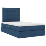 vidaXL Lit de rangement LED avec matelas Bleu 120 x 190 cm Tissu