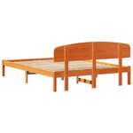 vidaXL Cadre de lit avec tête de lit Marron Ciré 140x200 cm Bois massif de pin