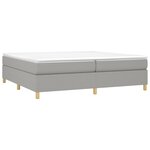 vidaXL Sommier à lattes de lit avec matelas Gris clair 200x200cm Tissu