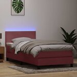 vidaXL Sommier à lattes de lit avec matelas et LED rose 90x220 cm velours