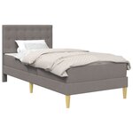 vidaXL Cadre de lit avec matelas Taupe 100 x 200 cm Tissu