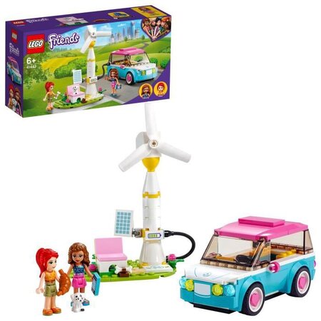 Lego friends 41443 la voiture electrique d'olivia  jeu de construction avec mini poupées  eco-éducation pour enfant de 6 ans et +