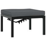 vidaXL Salon de jardin 4 Pièces avec coussins noir aluminium