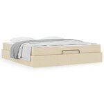 vidaXL Cadre de lit avec stockage Crème 180 x 200 cm tissu