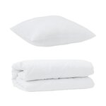vidaXL Duvet avec Oreiller 2 Pièces Blanc 155 x 220 cm Microfibre