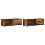 vidaXL Meubles TV 2 Pièces vieux bois 80x31x25 5 cm bois d'ingénierie