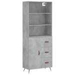 vidaXL Buffet haut Gris béton 69 5x34x180 cm Bois d'ingénierie