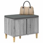 vidaXL Banc d'entrée avec coussin Gris Sonoma 60 x 38 x 46 cm