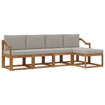vidaXL Ensemble de canapés d'extérieur 5 pc Gris Naturel et Clair