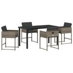 vidaXL Ensemble de jardin 5 pièces avec coussins gris en poly rotin