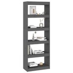 vidaXL Bibliothèque/Séparateur de pièce Gris 60x30x167 5 cm Pin massif