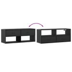 vidaXL Meuble TV noir 100x31x39 5 cm bois d'ingénierie et métal
