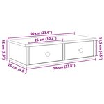 vidaXL Étagère murale avec tiroirs noir 60x25x15 cm bois d'ingénierie