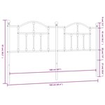 vidaXL Tête de lit métal noir 160 cm