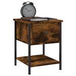 vidaXL Tables de chevet 2Pièces chêne fumé 34x35 5x45cm bois d’ingénierie