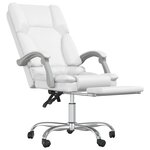 Fauteuil de massage inclinable de bureau informatique étude similicuir blanc 02_0025400