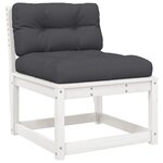 vidaXL Canapés de jardin avec coussins 2Pièces blanc bois de pin massif