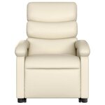 vidaXL Fauteuil inclinable électrique crème similicuir