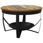 vidaXL Table basse Ø68x43 cm Bois de récupération massif