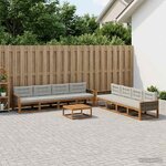vidaXL Ensemble de canapés d'extérieur 9 Pièces Naturel et Gris clair