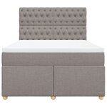 vidaXL Sommier à lattes de lit avec matelas Taupe 140x190 cm Tissu