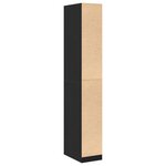 vidaXL Armoire en chêne noir - 30 x 50 x 200 cm  faite en bois solide.