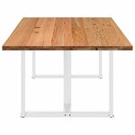vidaXL Table à manger marron clair bois de chêne massif rectangulaire