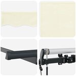 vidaXL Auvent Rétractable Crème 300 x 200 cm tissu