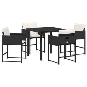 vidaXL Ensemble de salle à manger pour jardin 5 Pièces Noir polyrotin
