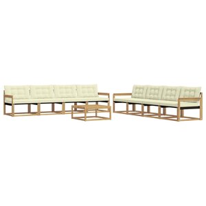 vidaXL Ensemble de canapés d'extérieur 9 pc Blanc et crème