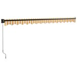 vidaXL Auvent rétractable jaune et blanc 4x3 m tissu et aluminium