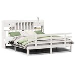 vidaXL Lit bibliothèque sans matelas blanc 180x200 cm bois pin massif