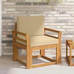 vidaXL Canapé d’extérieur Bois d'acacia massif et polyester Naturel