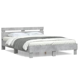 vidaXL Cadre de lit sans matelas gris béton 140x200 cm