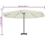 vidaXL Parasol Blanc Aluminium 500 cm
