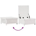 vidaXL Salon de jardin 7 Pièces avec coussins blanc bois de pin massif