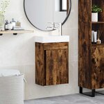 vidaXL Meuble de salle de bain avec robinet Chêne fumé