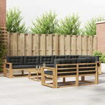 vidaXL Ensemble de canapés d'extérieur 9 Pièces Blanc et anthracite