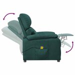 vidaXL Fauteuil de massage Vert foncé Tissu