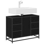vidaXL Cabinet de salle de bain avec tiroir Chêne noir 80 x 33 x 60 cm