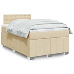 vidaXL Sommier à lattes de lit avec matelas crème 120x190 cm tissu