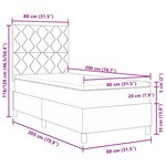 vidaXL Lit à ressorts avec matelas & LED taupe 80x200 cm tissu