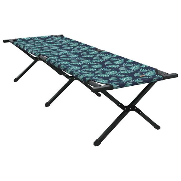 vidaXL Lit de camping pliant Motif de feuille Tissu Oxford
